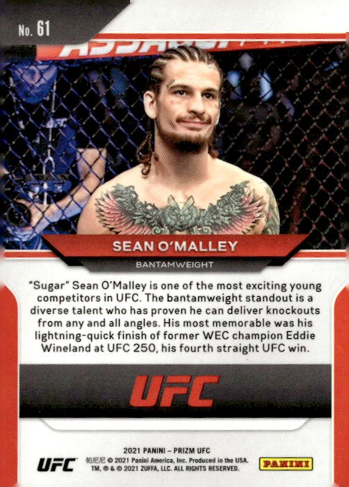 2021 Panini Prizm UFC #61 Sean O'Malley Silver Prizms