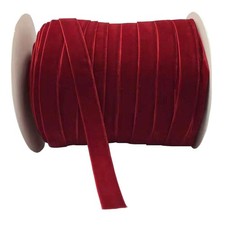 10 Yards Velvet Ribbon Spool Red, 5/8" 5/8", Red