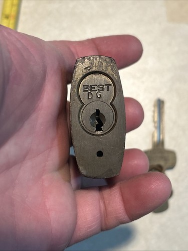 Vintage Working BEST Lock Brass Padlock With Original Keys - Picture 10 of 15