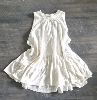 Free People Right On Time Tunic -Ivory Sz Med Beach Over Tunic Tank Dress Shirt