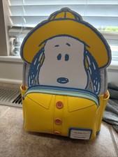 Peanuts 75th Anniversary Snoopy Raincoat LOUNGEFLY Backpack NEW w/TAGS
