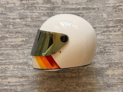 Biltwell Vintage Style DOT Moto Helmet XSMALL w/ Yellow Polarized & Clear Visors