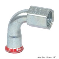 "Geberit Mapress C-Stahl ÜBergangsbogen 90° Ig, 22Mm X 3/4\""