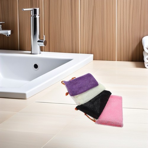  4PCS Sacchetto di Sapone in Rete Esfoliante - Rete in Schiuma Salvasapone Sacco Porta Coulisse - Foto 4 di 12