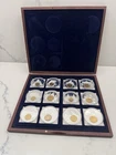 Windsor Mint. Coin Collection. European Currencies 12 Coin Set With Wooden Case