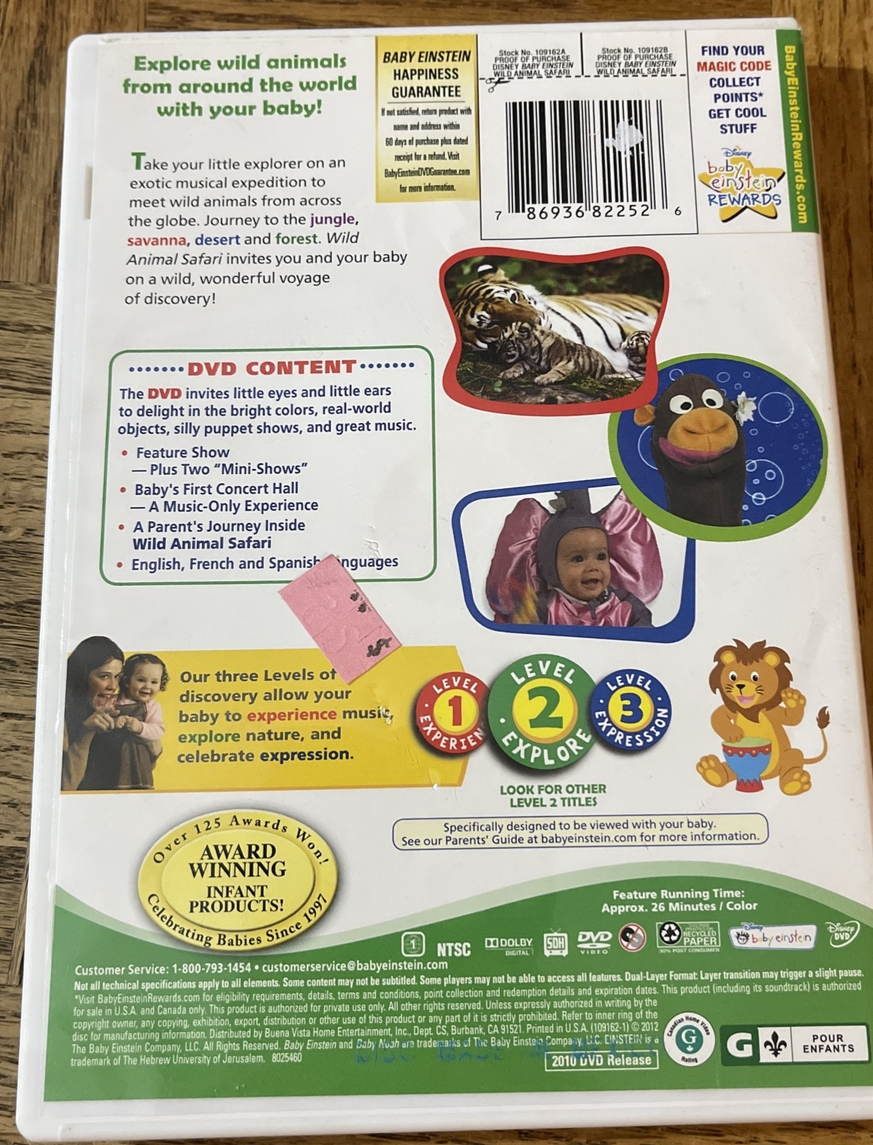 Baby Einstein Wild Animal Safari DVD 786936822526| eBay