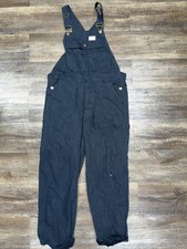 HISEA Work Bib Overalls 32x28 Mens Duck Canvas Heavy Duty Trousers Black