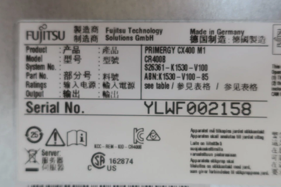 Fujitsu Primergy CX400 M1 7.2TB HDD 4x CX2550 M2 8x E5-2603 v4 64GB Node Server - Image 4 of 4