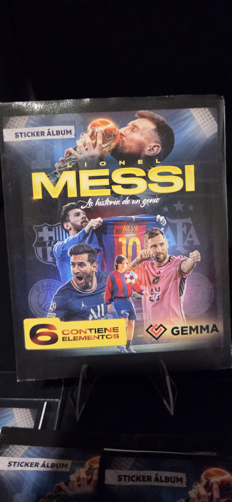 Lionel Messi Sticker Packs Lot (8 Sealed + 1 Open w/ Rare Gold Foil Ballon d'Or) view 3
