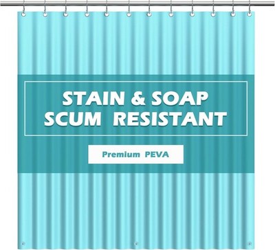 Long Shower Curtain 72 x 84 or 72 X 72 Plastic Shower Liner PEVA - Waterproof