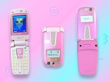 Vintage Y2K Pink Sanyo Camera Flip Cell Phone.Rare.Works 