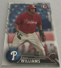 2016 Bowman Baseball Nick Williams Philadelphia Phillies base card #BP105