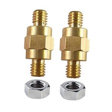 3/8"-16 Brass Stud Side Post Battery Terminal Bolt, Standard Battery 1 Pair