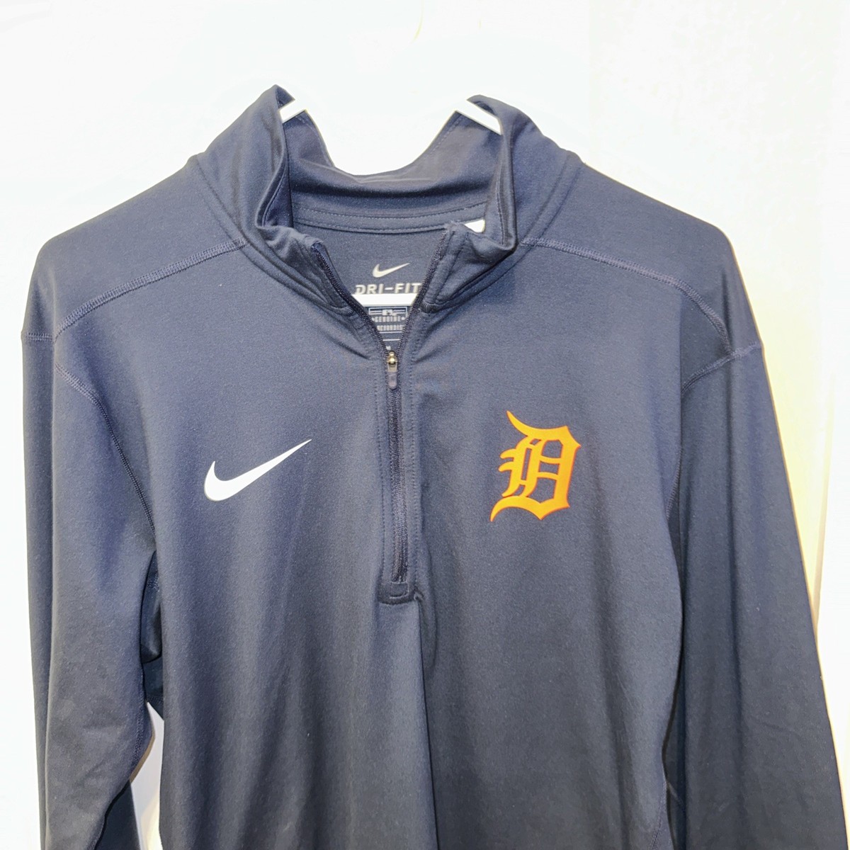 Nike Detroit Tigers MLB Dri-FIT Pullover Quarter Zip Jacket Navy 