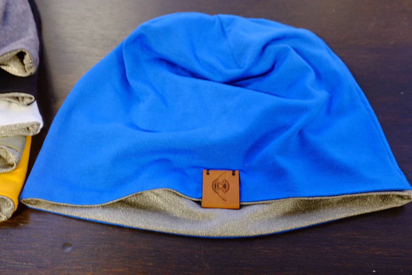 Beanie With Radiation Lining / Signal Blocking Beanie/ Slouchy Blue-image
