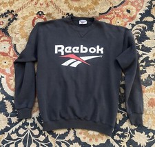Reebok Vintage 90s Big Logo Crewneck Baggy Sweatshirt L size Mens USA MADE