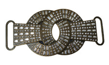 Vintage Chico Absolutely Stunning 6.75"x 3" Studded Brass Buckle.