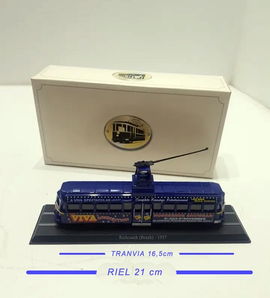 TRANVIA  RAILCOACH BRUSH 1937 TOTALMENTE MET�LICO MARCA  ATLAS TRENES RIELES