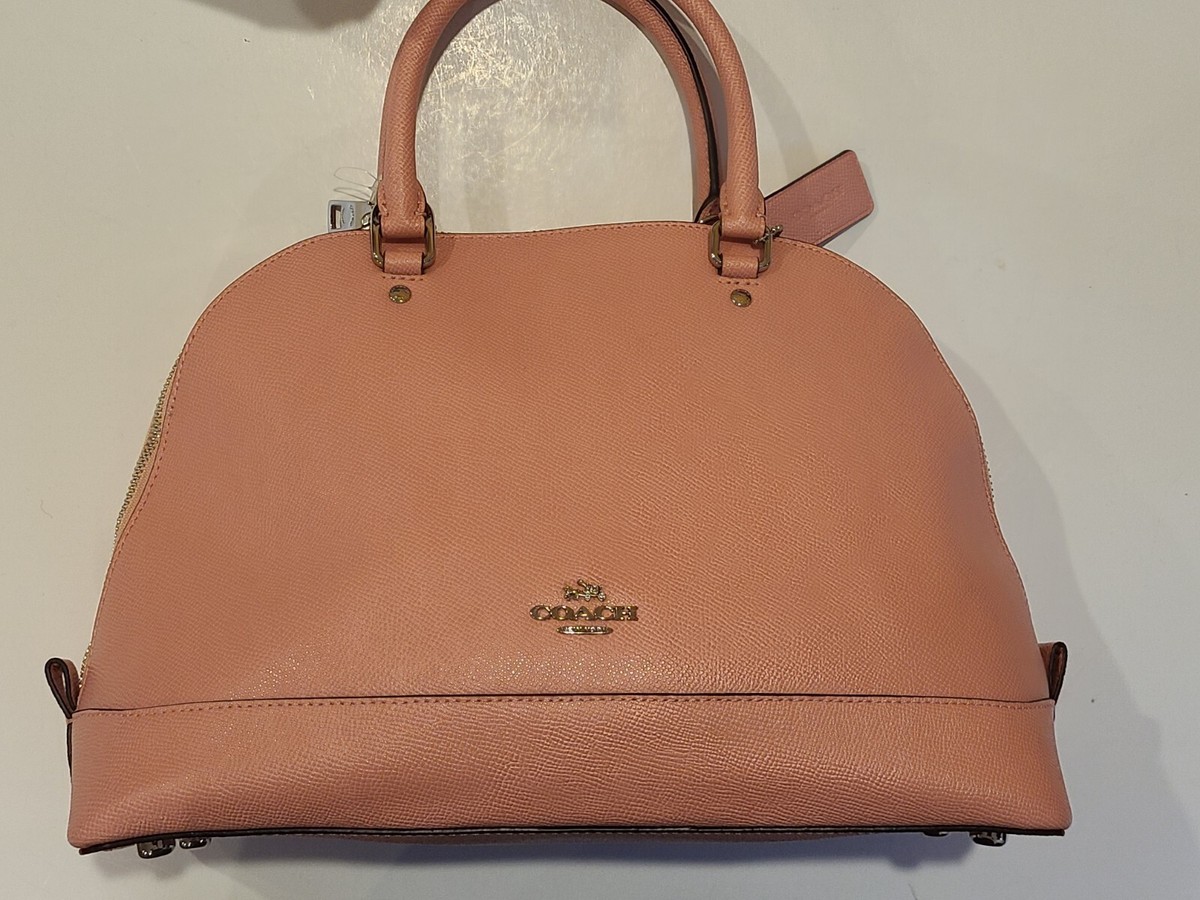 Coach F57524 Crossgrain Leather Sierra Satchel Blush Handbag Large