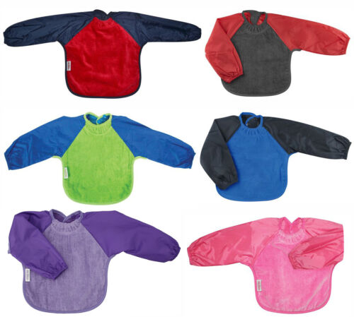 Silly Billyz Waterproof Cotton Velour & Nylon Long Sleeve Toweling Bib - 360528 - Picture 1 of 10