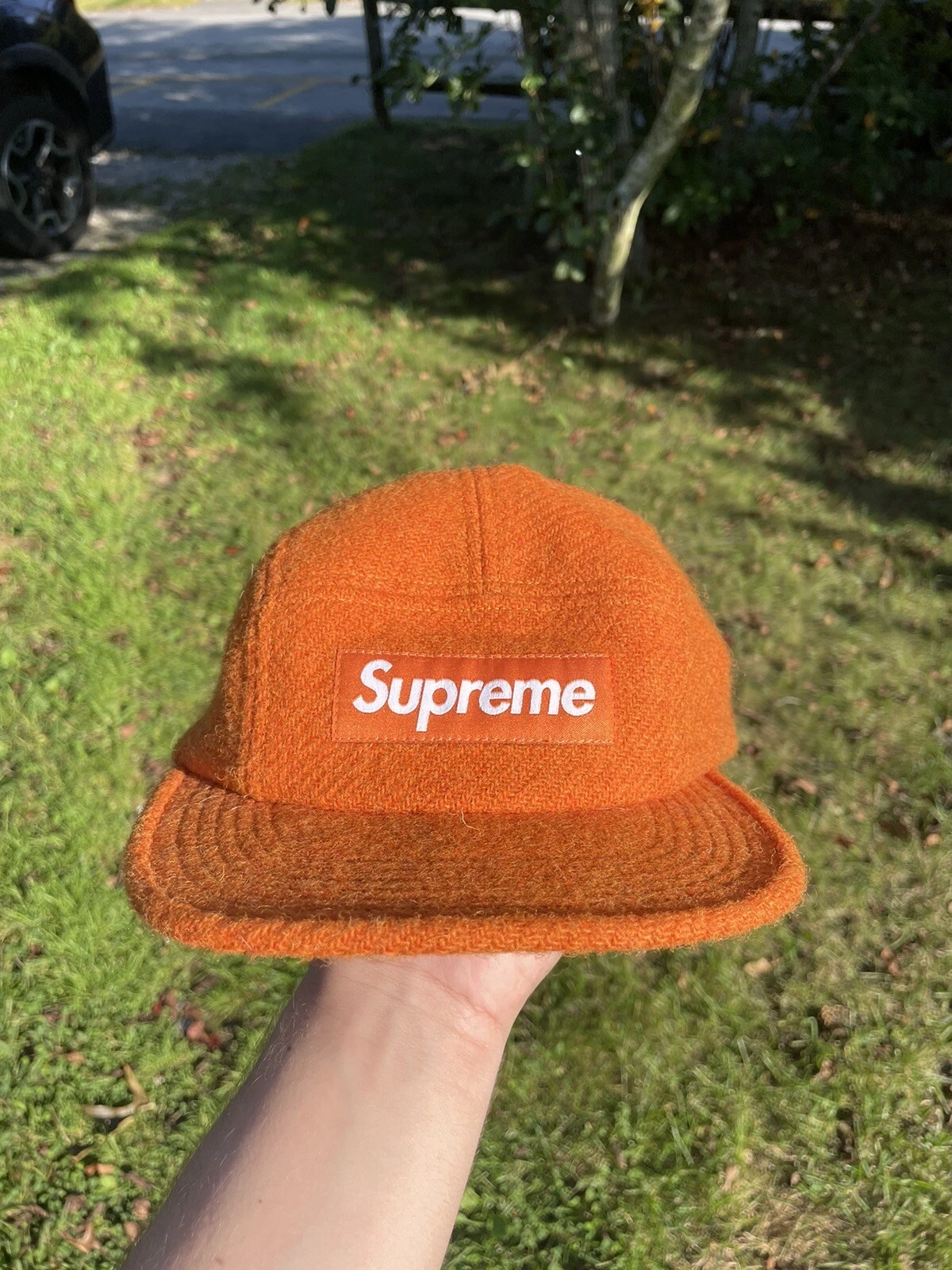 Logo de la boîte à casquettes de camp en laine poids plumes Supreme F/W 2017 **LIRE LA DESCRIPTION**