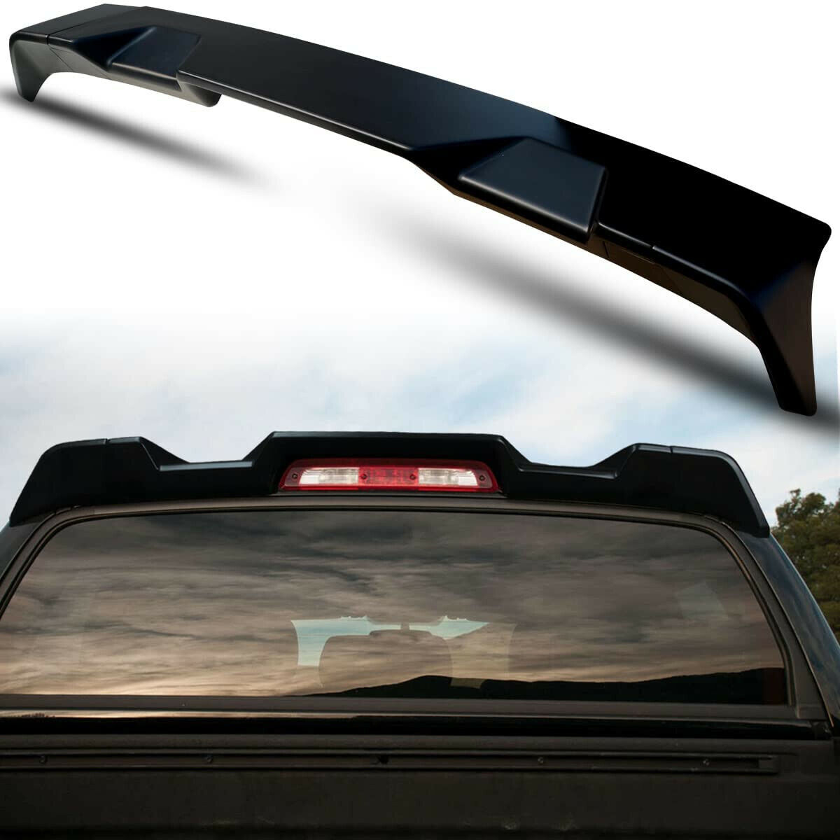 For 2019-2023 Dodge Ram 1500 MATTE BLACK Trunk Roof Spoiler Lip Wing All  Cabs