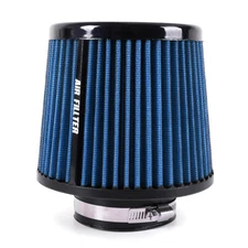 3" 76mm High Flow Inlet Cold Air Intake Cone Replacement Dry Air Filter Blue√