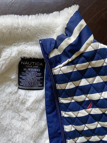NAUTICA GIRL’S FUZZY LINED VEST BOW 6X - Picture 3 of 3