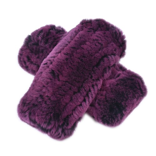 Winter Fur Glove Real Rex Rabbit Fur Mitten Double Side Tight Woven ...