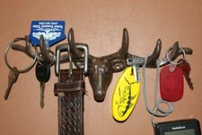 Gift for Him Antler Design Key Hooks Rack, Cast Iron - 1 of W-73