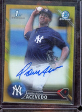 2016 BOWMAN CHROME DOMINGO ACEVEDO GOLD REFRACTOR AUTO /50