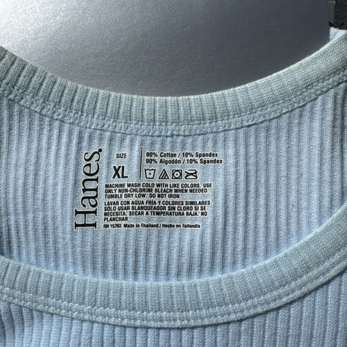NEW Hanes Cotton Stretch A-Shirt Women's XL Blue *Free Shipping - Picture 2 of 5