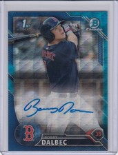 BOBBY DALBEC 2016 Bowman Chrome Draft Blue Wave Refractor AUTO #'d 4/150 ROOKIE