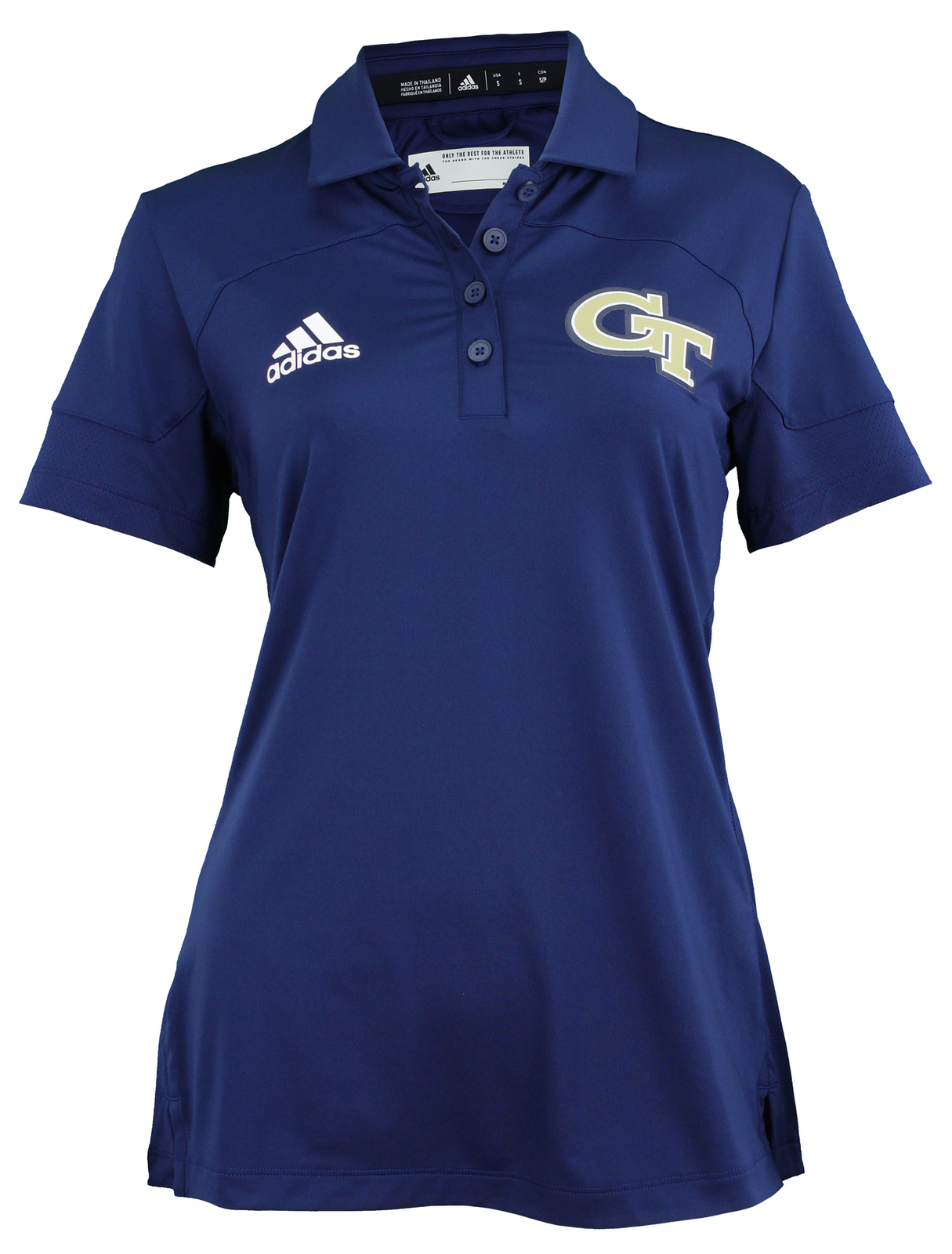 Женская мультиспортивная рубашка-поло Adidas Georgia Tech Yellow Jackets NCAA, темно-синий