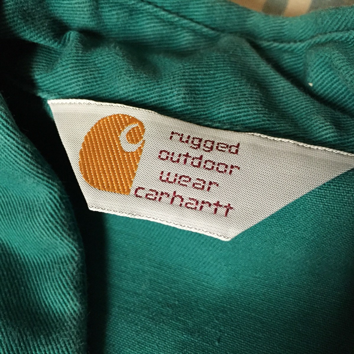 Rare Vintage Teal Green Carhartt Pearl Snap Western Canvas Work