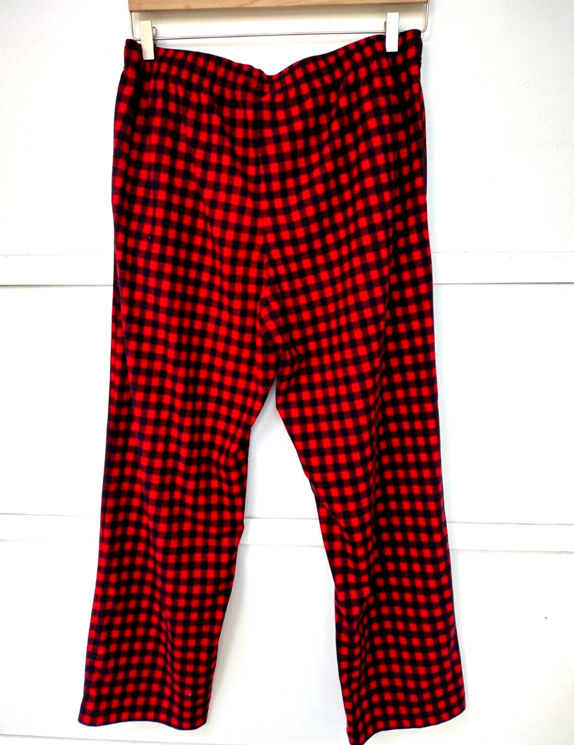 Nautica Men Pajama Pants Pockets Plaid Flannel Red Bl… Gem