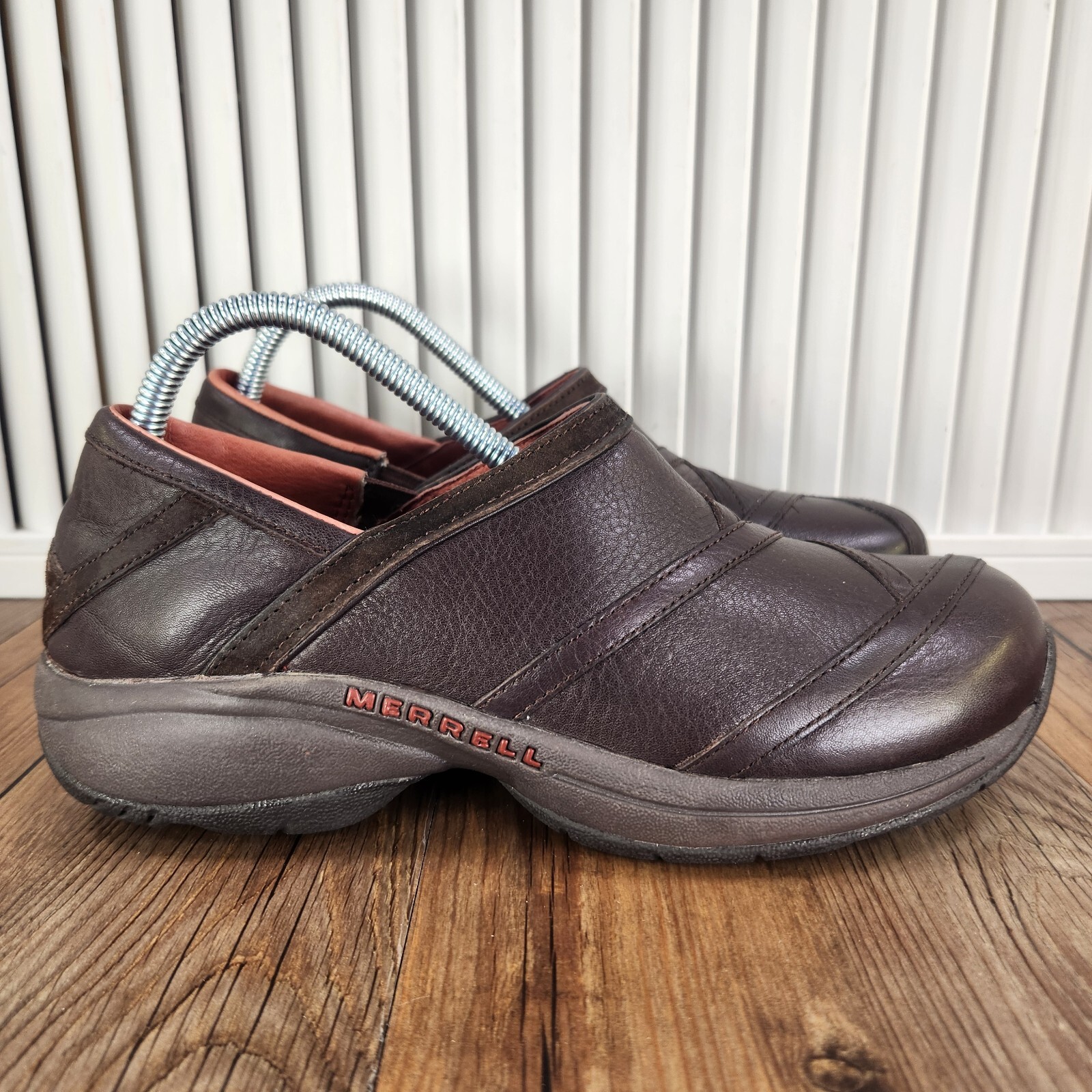 Scarpe slip on casual Merrell Primo Patch donna taglia 9 bug pelle marrone J63796