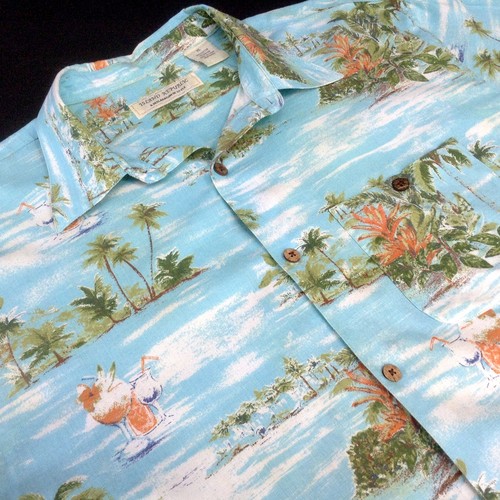 Camisa hawaiana Island Republic para hombre XL Aloha campamento cócteles islas palmas SS - Imagen 4 de 8
