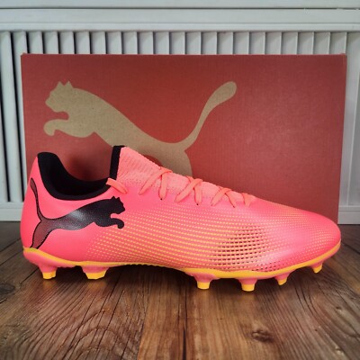 PUMA Future 7 Play FG/AG 107723-03 Men Sz 12 Black Sunset Glow Soccer Cleats NEW