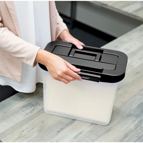 New Bankers Box Clear Plastic Portable File Box with Black Lid, 1 Pack - Picture 8 of 8