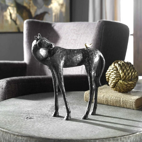 Hello Friend Horse Bird Sculpture Statue Figurine Equestrian ~ Uttermost 20120 - Picture 3 of 5