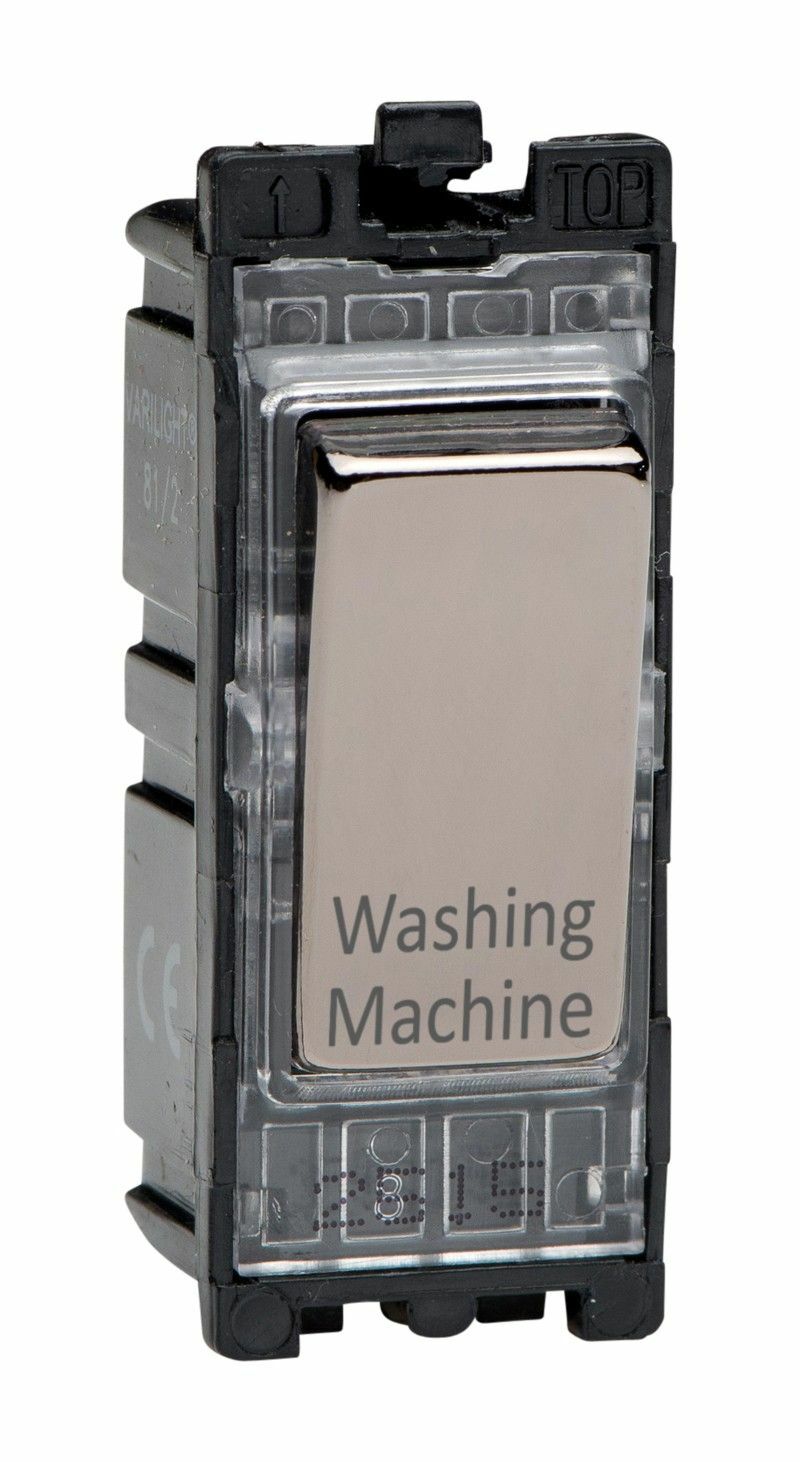 Varilight G201DI.WM Powergrid Module Iridium 20A 1W DP Switch 'Washing Machine'