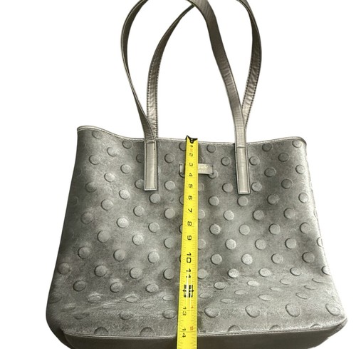 Bolso de Mano Kate Spade Terciopelo Extra Grande Gris Repujado Bolso de Hombro - Imagen 20 de 22