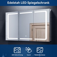Spiegelschrank 105Cm Badspiegel Mit Led Beleuchtung Touch Steckdose Edelstahl