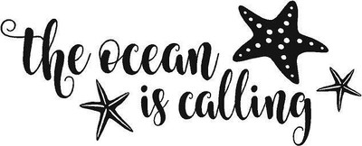 The Ocean Is Calling Wall Decal - Fish Lovers Home Bedroom Living Room Sticker
