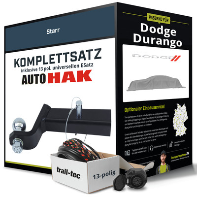Anhängerkupplung starr für DODGE Durango +E-Satz (AHK+ES) PKW kpl. NEU