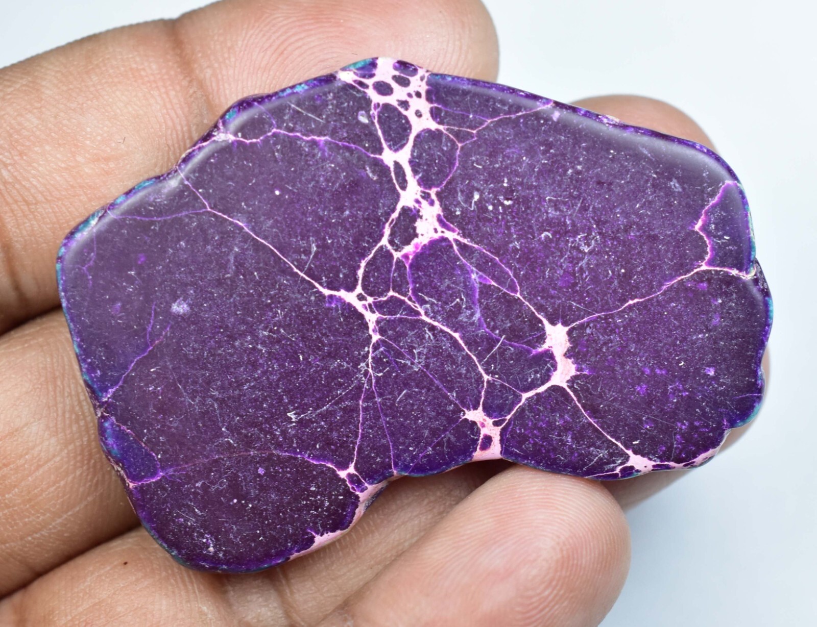 Natural Purple CARICO LAKE TURQUIOSE 66.65 Ct CERTIFIED Polished Drilled Slab