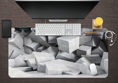 3D Square Stone 234 Texture Non-slip Office Desk Mouse Mat Keyboard Game