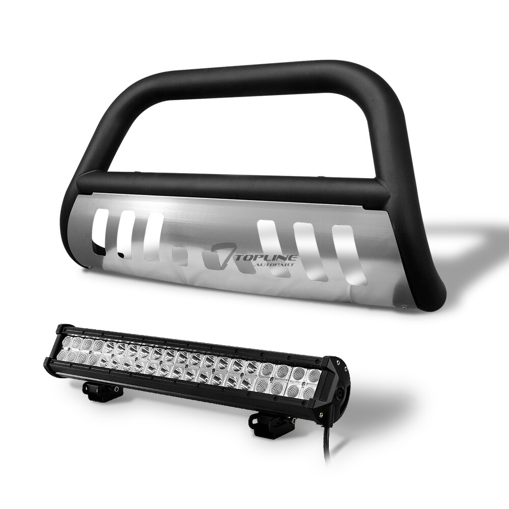Topline For 2007-2021 Tundra/Sequoia Matte Blk/SS Bull Guard+120W CREE LED Bar