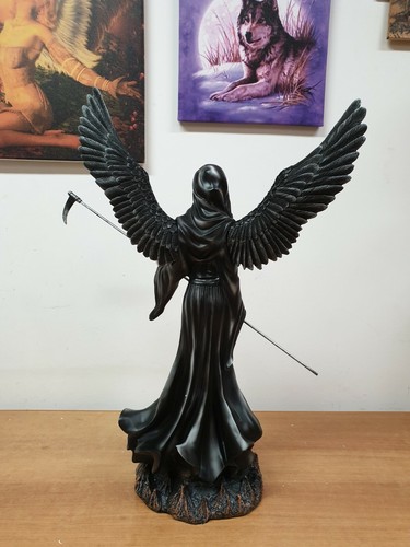 ANGELO ANGEL ENGEL FAIRY FEES ELFEN FATA NERO BLACK BIG CON FALCE NO LES ALPES - Picture 4 of 9